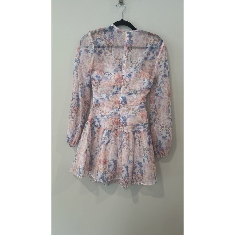 REVOLVE Atoir Floral Mini Ruffled Dress in Pink and Blue Size US 2-3077 - Picture 7 of 12